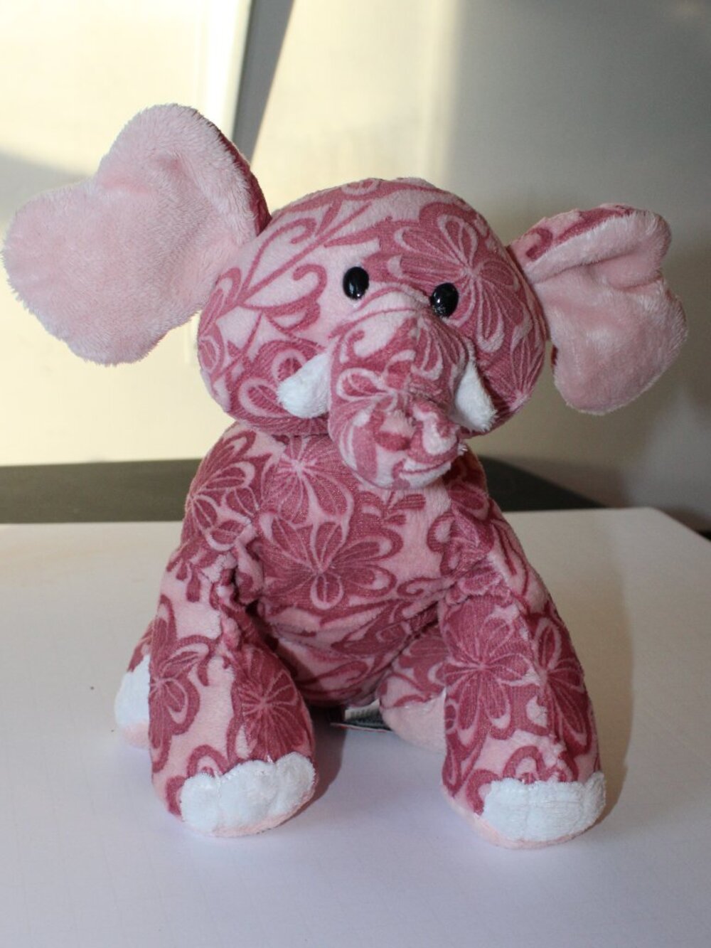 Ganz Webkinz Elephant Plush Batik 9” Floral Pattern Stuffed Animal Toy no code